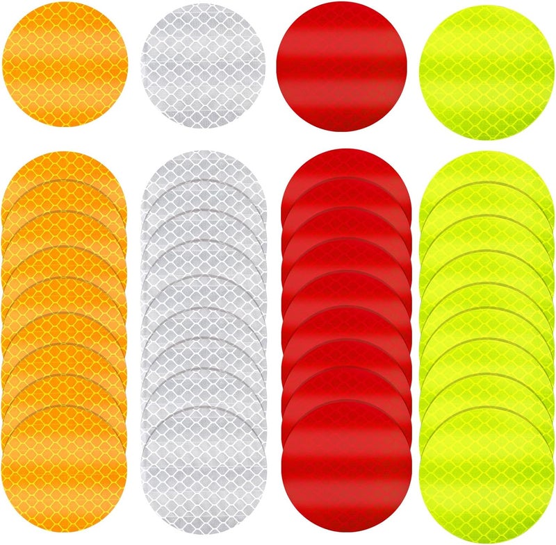 Ymapinc 40Pcs Dot Reflective Tape Sticker Warning Reflector Stickers Safety Night Visibility Waterproof Reflector Sticker for Vehicle, Bicycles, Motorcycles, Clothing - Image 1